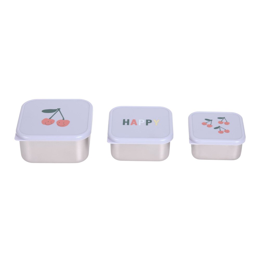 Snackbox Stainless Steel 3 pcs Happy Fruits Cherry