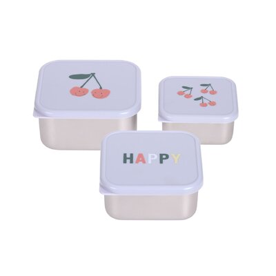 Snackbox Stainless Steel 3 pcs Happy Fruits Cherry