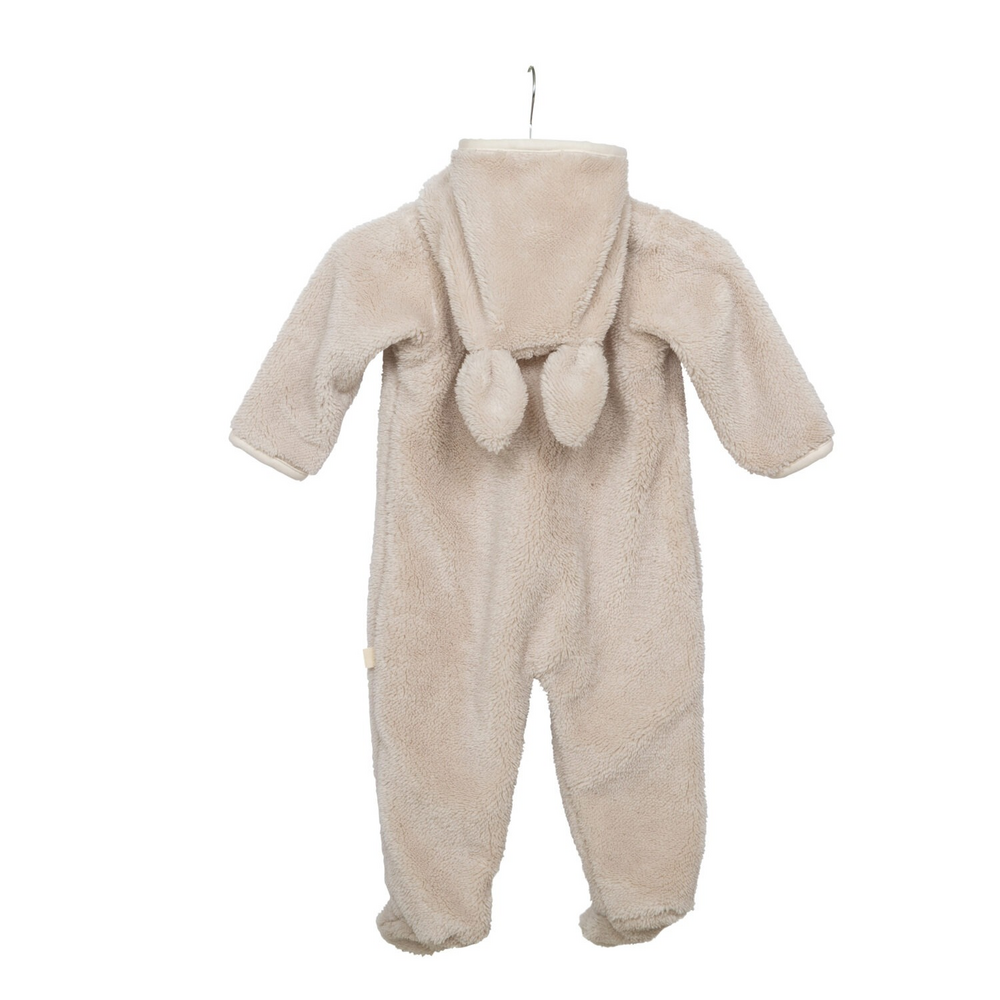 Teddy onesie met rits en oortjes Camel