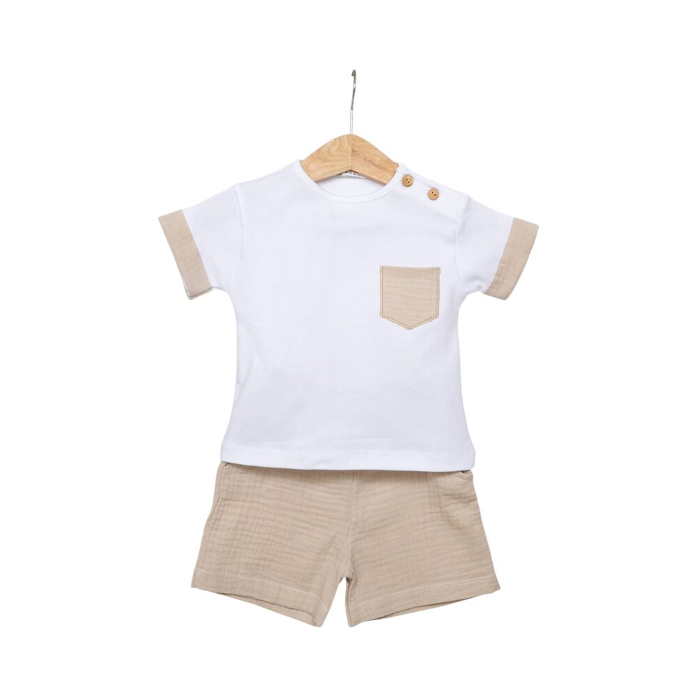 T-shirt en shortje Charles Tetra Beige