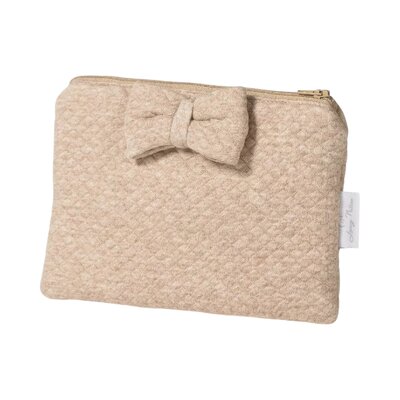 Toilettas Strik losange - grote strik 21 x 14 cm  Camel