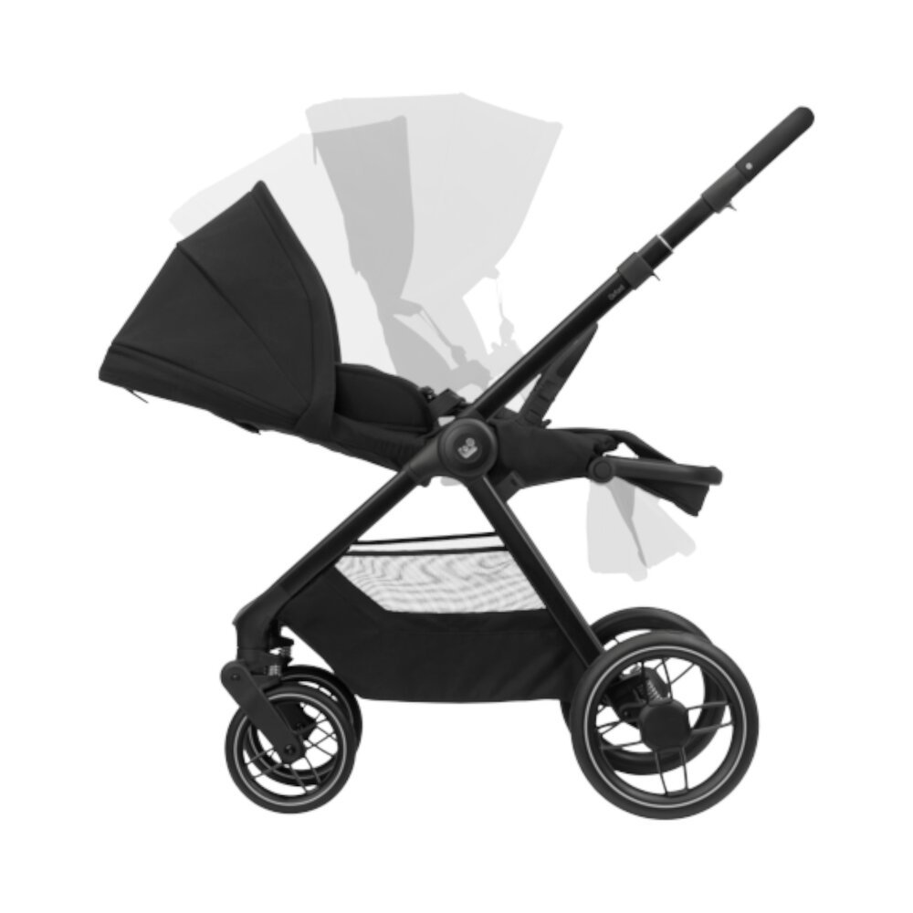 Kinderwagen Oxford Plus Twillic Black (dark frame + black leather)