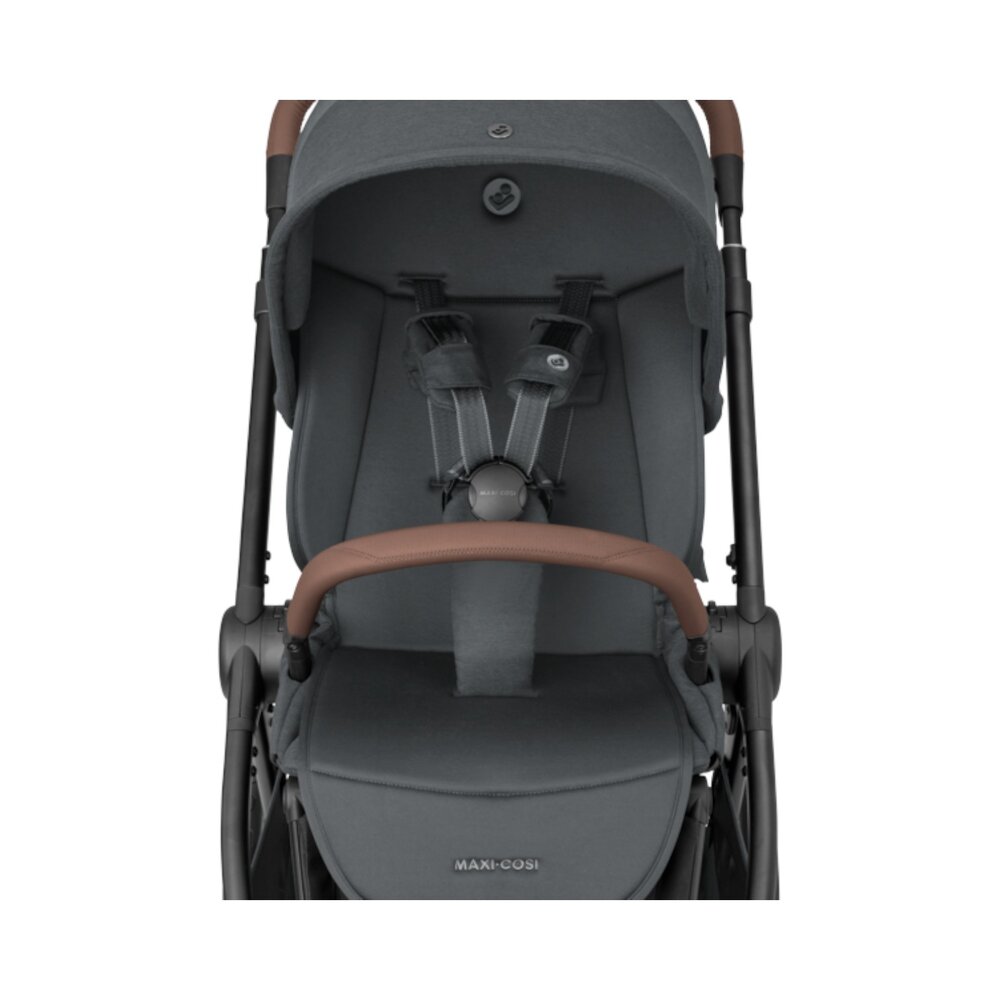 Kinderwagen Oxford Plus Twillic Graphite (dark frame + brown leather)