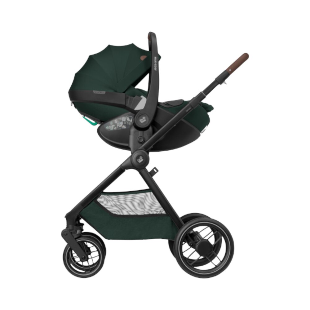 Kinderwagen Oxford Twillic Green (dark frame + brown leahter)