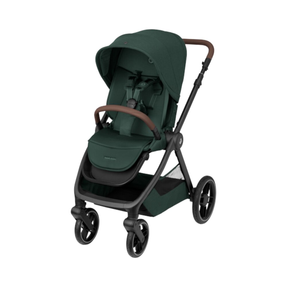 Kinderwagen Oxford Twillic Green (dark frame + brown leahter)