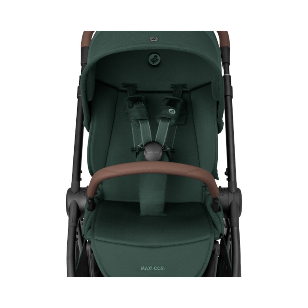 Kinderwagen Oxford Twillic Green (dark frame + brown leahter)