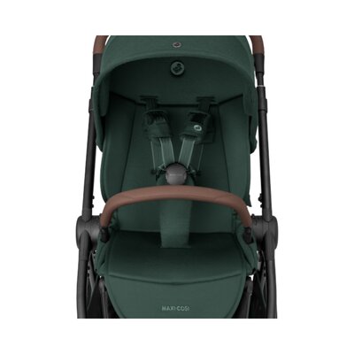 Kinderwagen Oxford Twillic Green (dark frame + brown leahter)