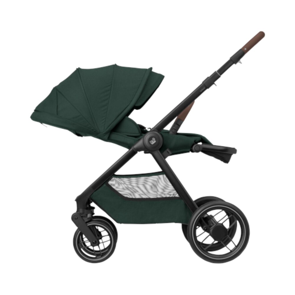 Kinderwagen Oxford Twillic Green (dark frame + brown leahter)