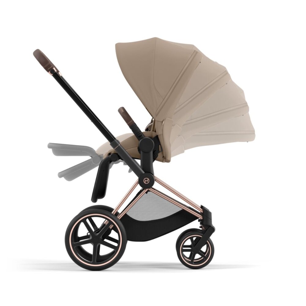 Priam onderstel kinderwagen + zitting Rosegold / cozy beige