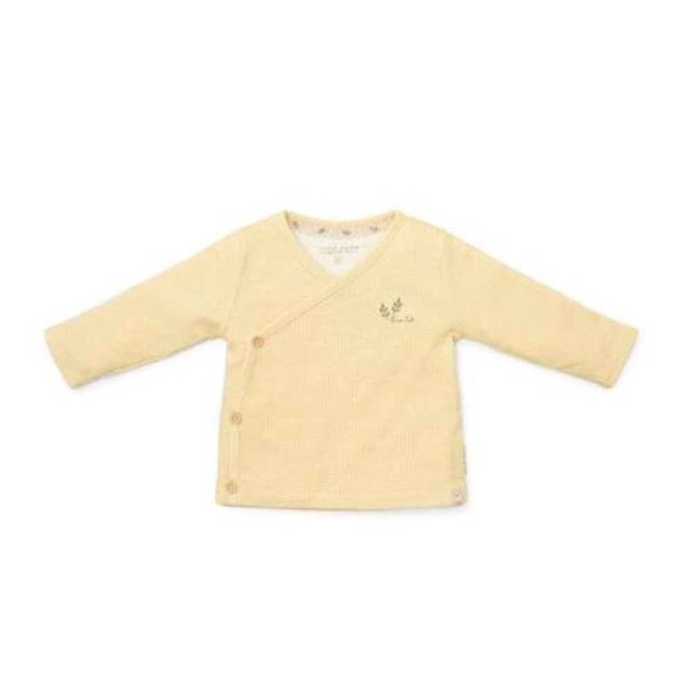 T-shirt overslag lange mouw Warm yellow check Little Farm