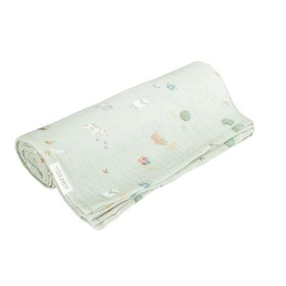 Swaddle doek hydrofiel 120 x 120 Little Farm