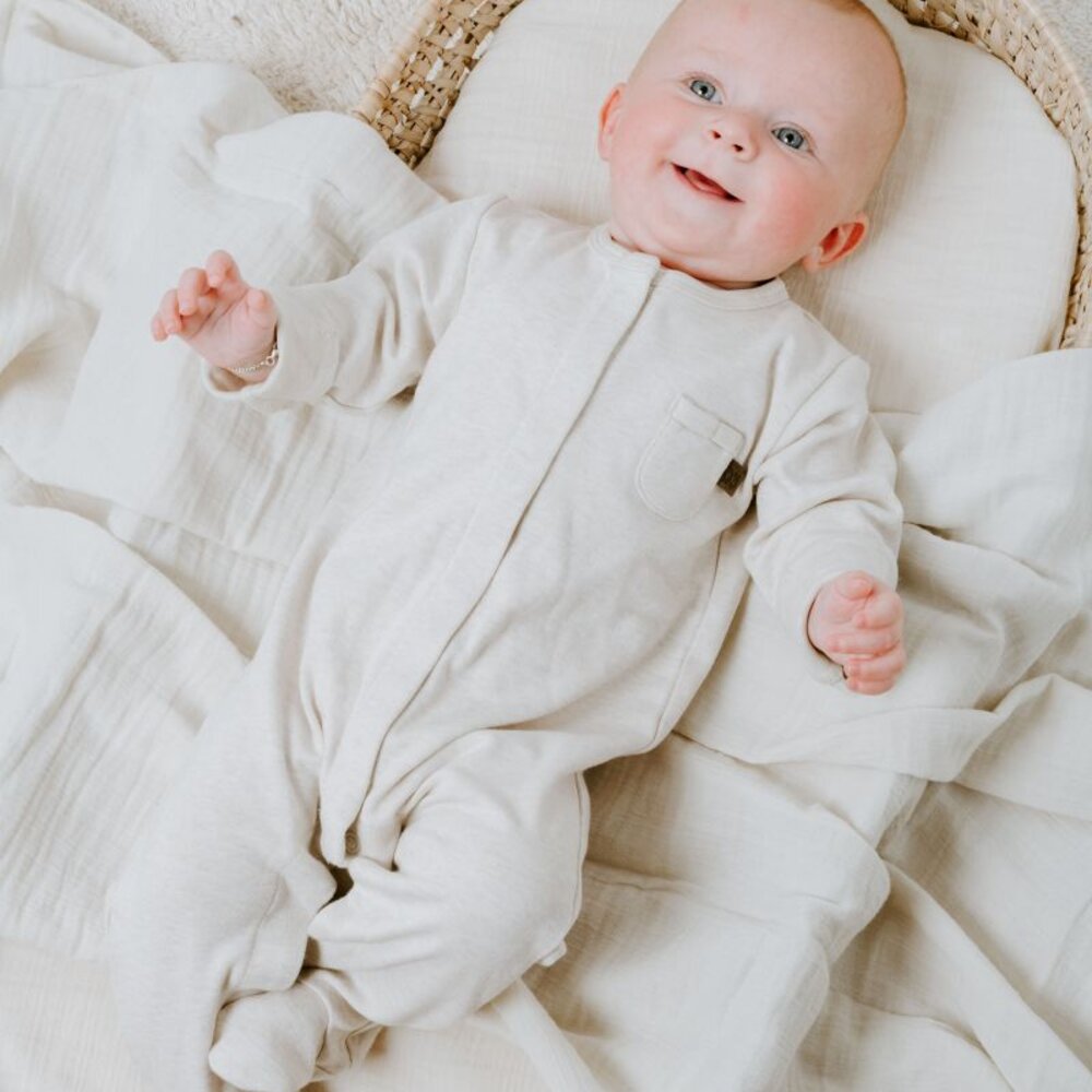 Boxpakje met voetjes Melange Warm linen