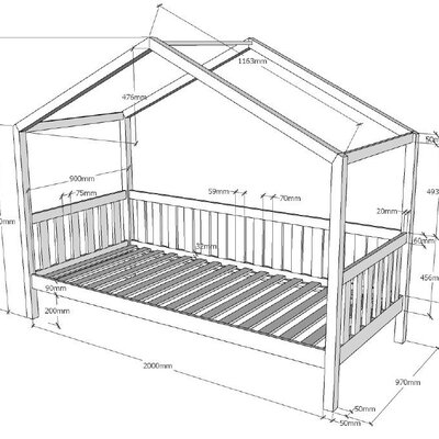 Dallas Huisbed met Hekje 90 X 200 cm Wit