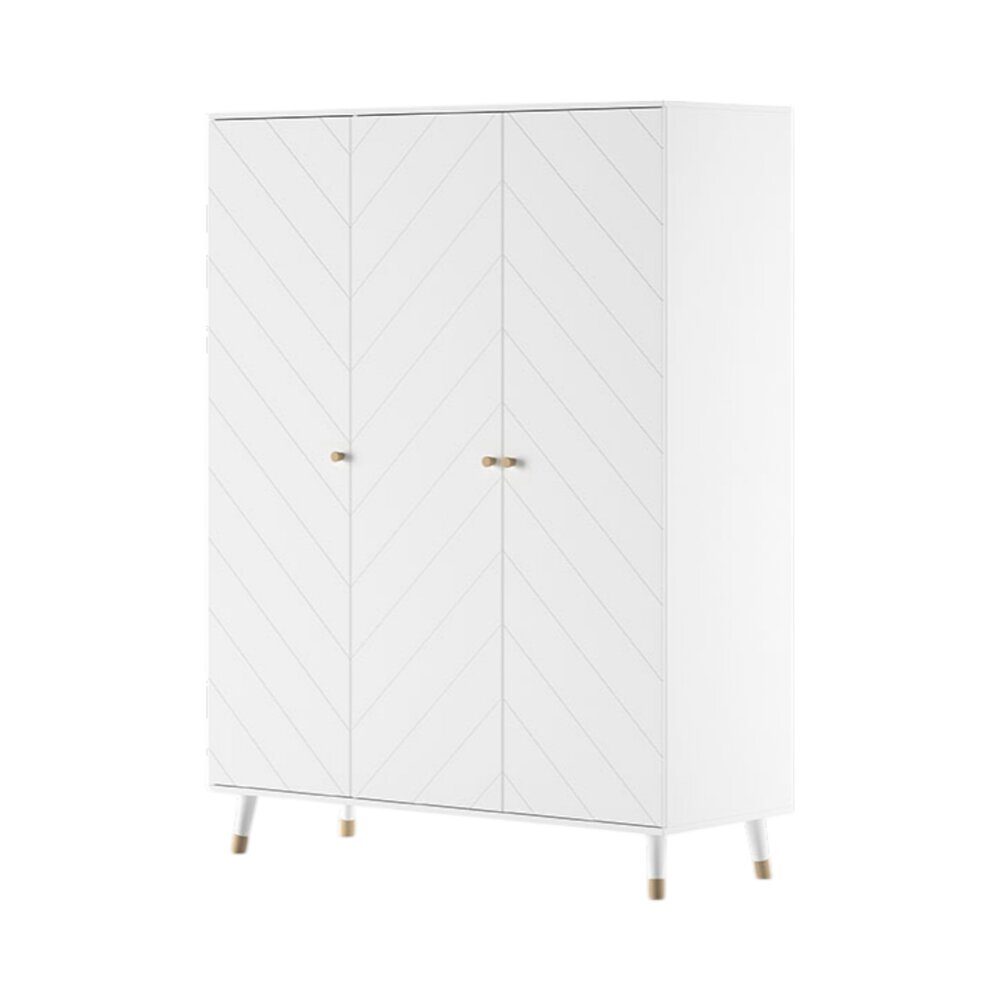 Billy 3-deurs kleerkast Satin white