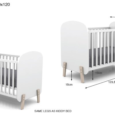 Kiddy babybed 60x120 cm Wit