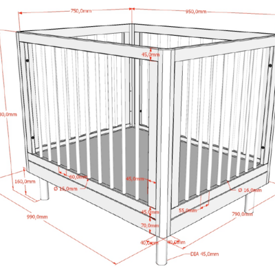 Forrest babypark 95x75 cm Beuk wit