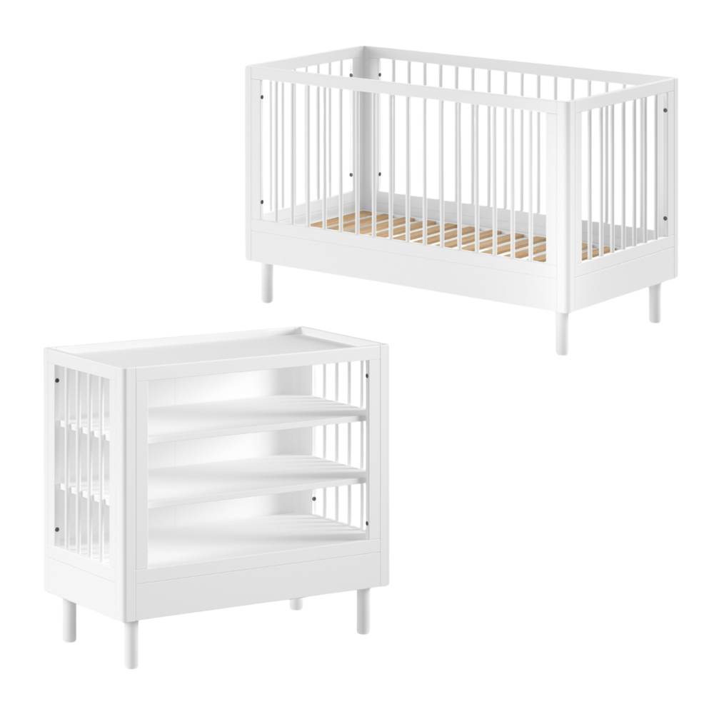 Forrest 2-delige kamer beuk (babybed+open commode) + GRATIS speelgoedkoffer