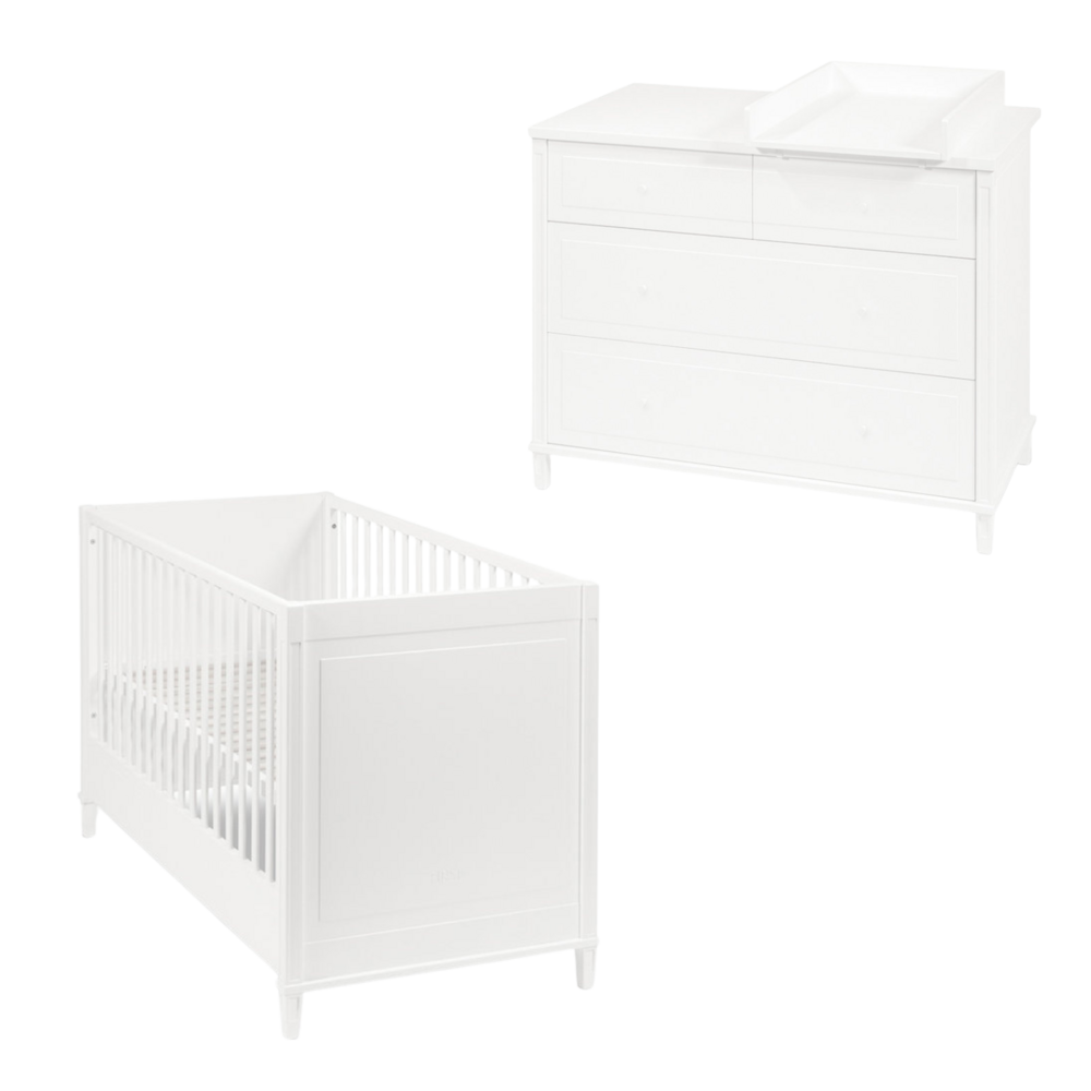 Gio 2-delige kamer (babybed+commode) + GRATIS knuffel