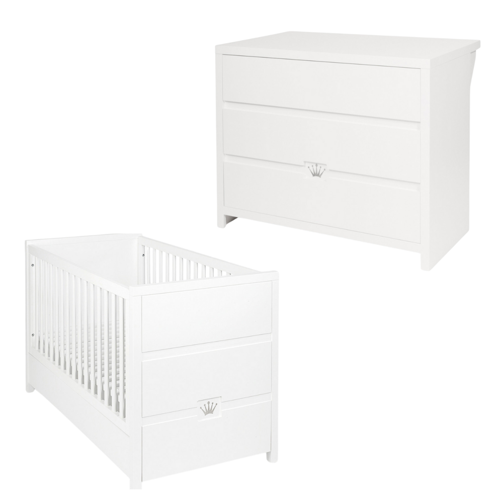 June 2-delige kamer (babybed+commode) + GRATIS knuffel