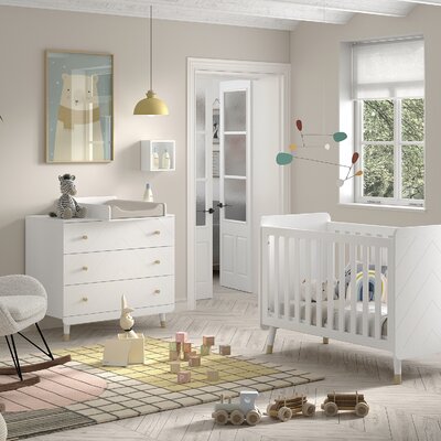 Billy 2-delige kamer (babybed+commode+opzetstuk) + GRATIS speelgoedkoffer