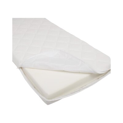 Bedmatras met zipper 70x140x11 cm wit