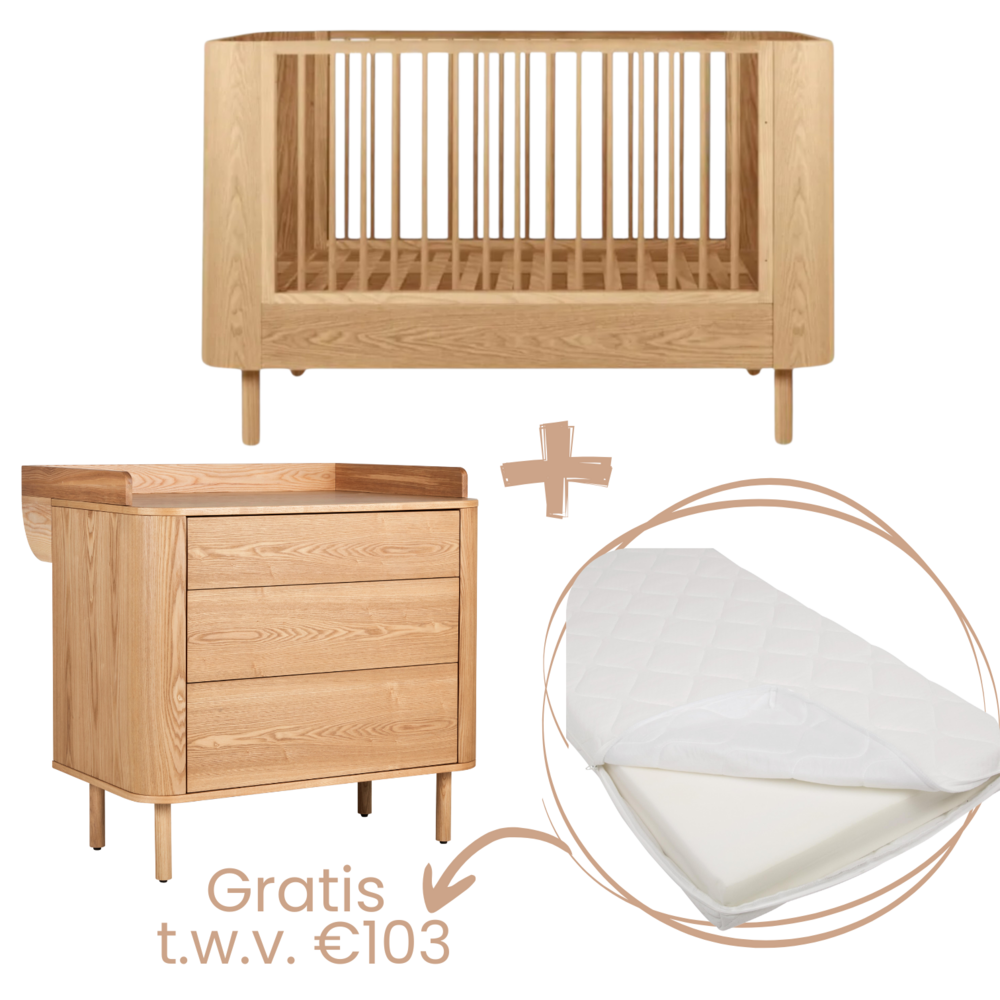 Yume 2-delige kamer (babybed 70x140+commode+extensie) + GRATIS box