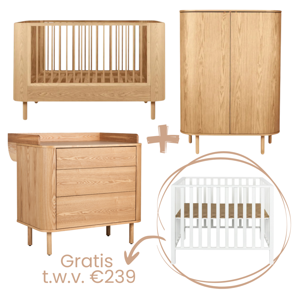 Yume 3-delige kamer (babybed 70x140+commode+extensie+2-deurskast) + GRATIS box