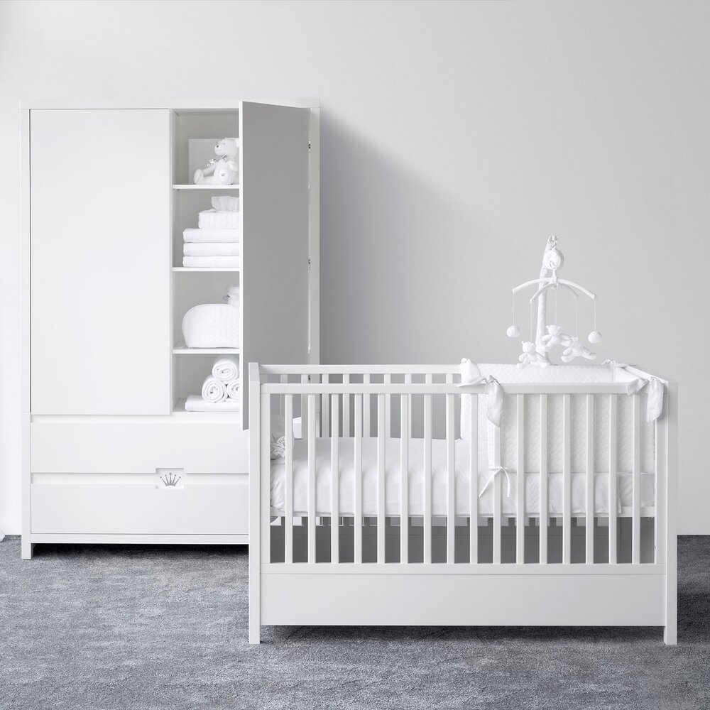 June 2-delige kamer (babybed+commode+extensie) + GRATIS knuffel