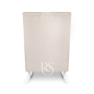 Schommelstoel Royal Rocker natural linen beige, witte poten