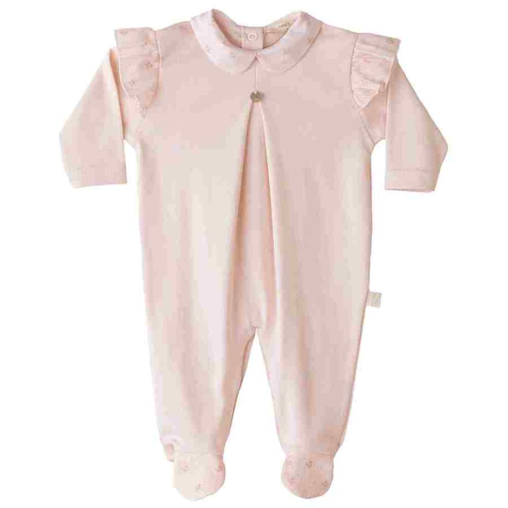 Babypakje met schouderruffles - Flora Peach Pink