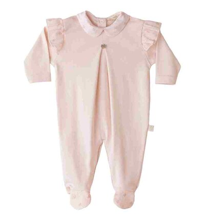 Babypakje met schouderruffles - Flora Peach Pink