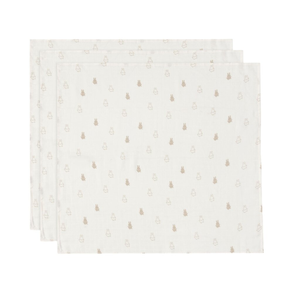 Hydrofiele Doek Small 70x70cm - 3 Stuks Happy Miffy Nougat