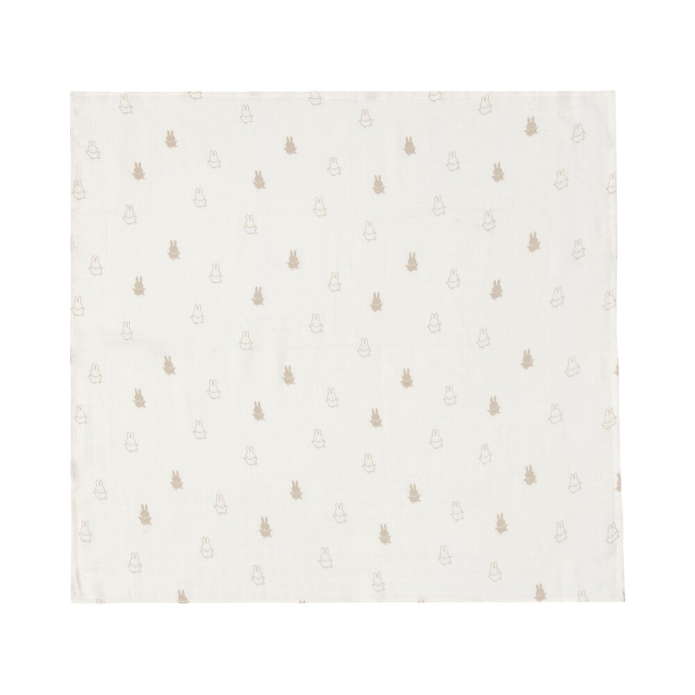 Hydrofiele Doek Small 70x70cm - 3 Stuks Happy Miffy Nougat