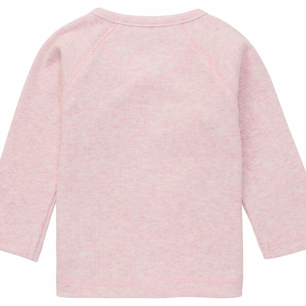 T-shirt lange mouwen overlap Rib Nanyuki Light rose melange