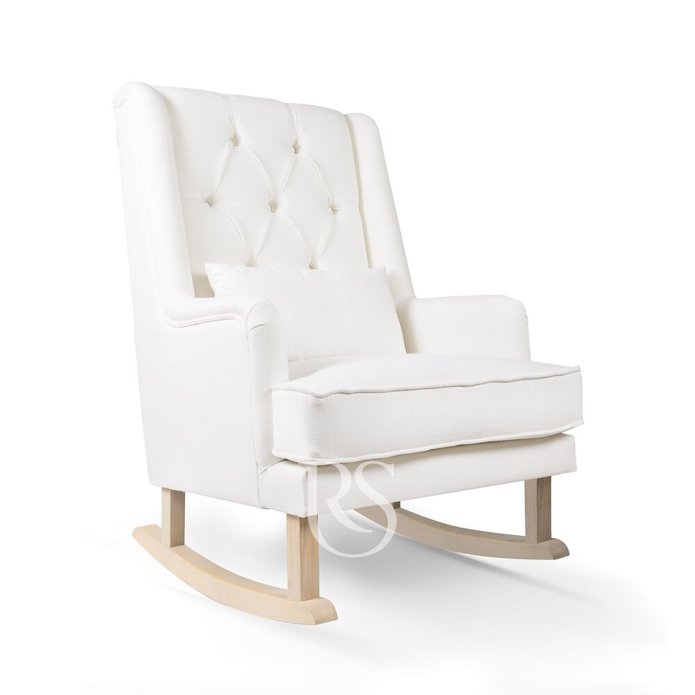 Royal Rocker schommelstoel Snow white & Natural wood