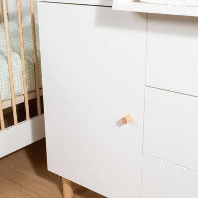 Commode - 3 laden + 1 deur + verzor Wonder white