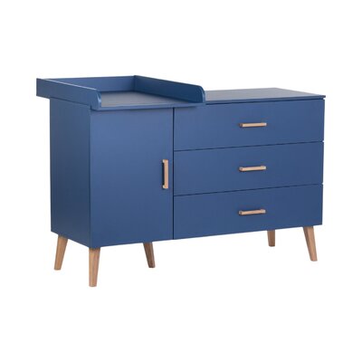 Commode - 3 laden + 1 deur + verzorgin Bold blue