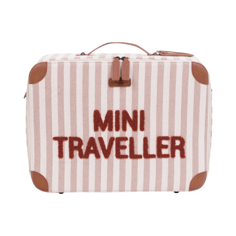 Mini Traveller Strepen Nude/Terracotta