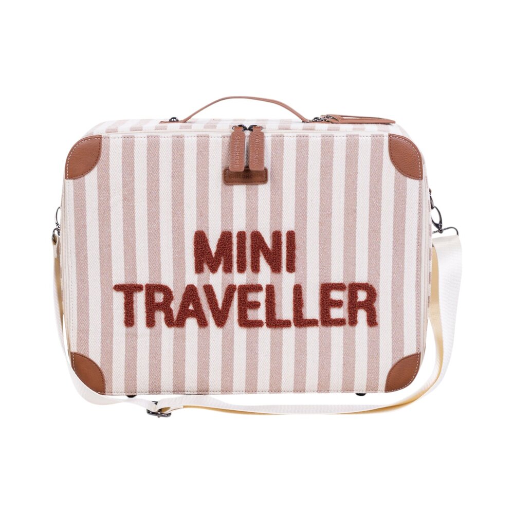 Mini Traveller Strepen Nude/Terracotta