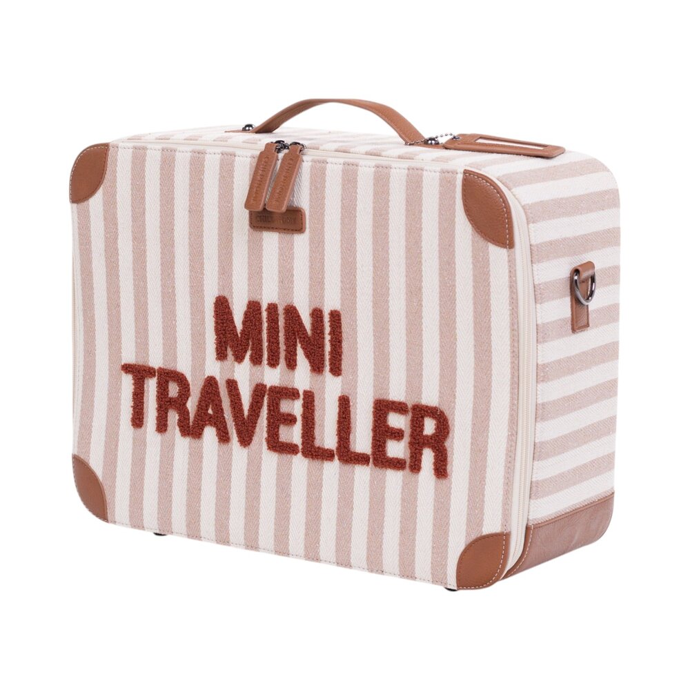 Mini Traveller Strepen Nude/Terracotta