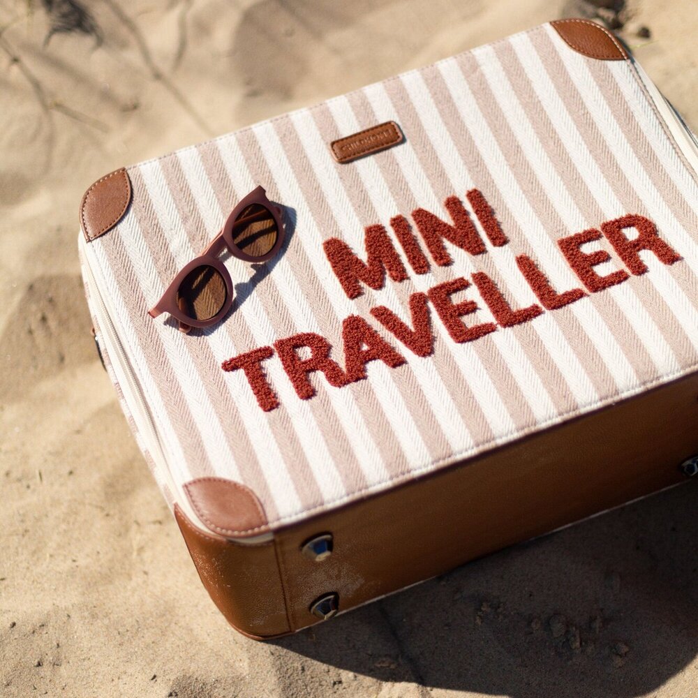 Mini Traveller Strepen Nude/Terracotta