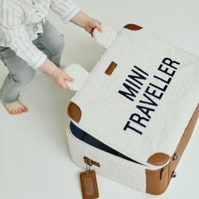 Mini Traveller Kids Suitcase Teddy Offwhite