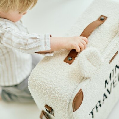 Mini Traveller Kids Suitcase Teddy Offwhite