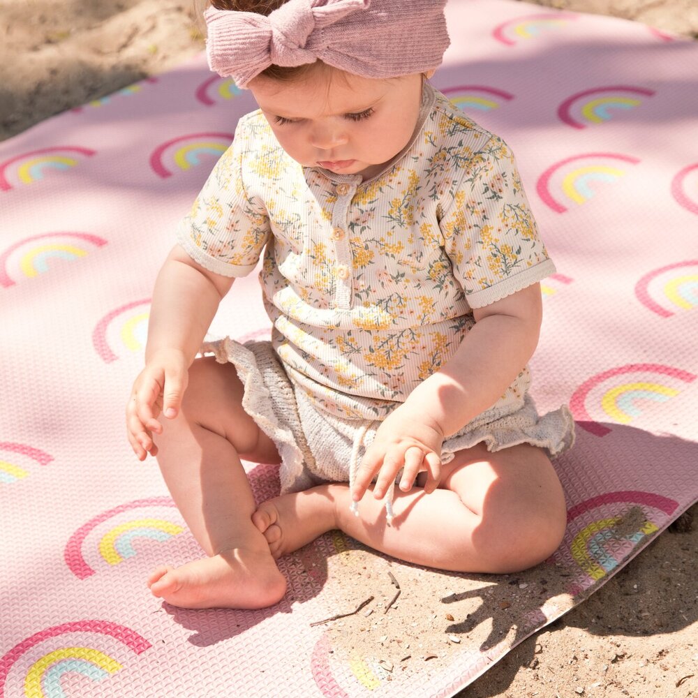 Speelmat Comfy (100x140cm) Pink rainbows