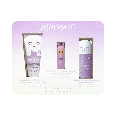 Geschenkset dream box (Handcréme,lippenbalsem,gezichtsmasker) Vegan Purple