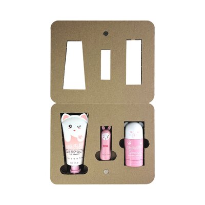 Geschenkset dream box (Handcréme,lippenbalsem,gezichtsmasker) Vegan Pink