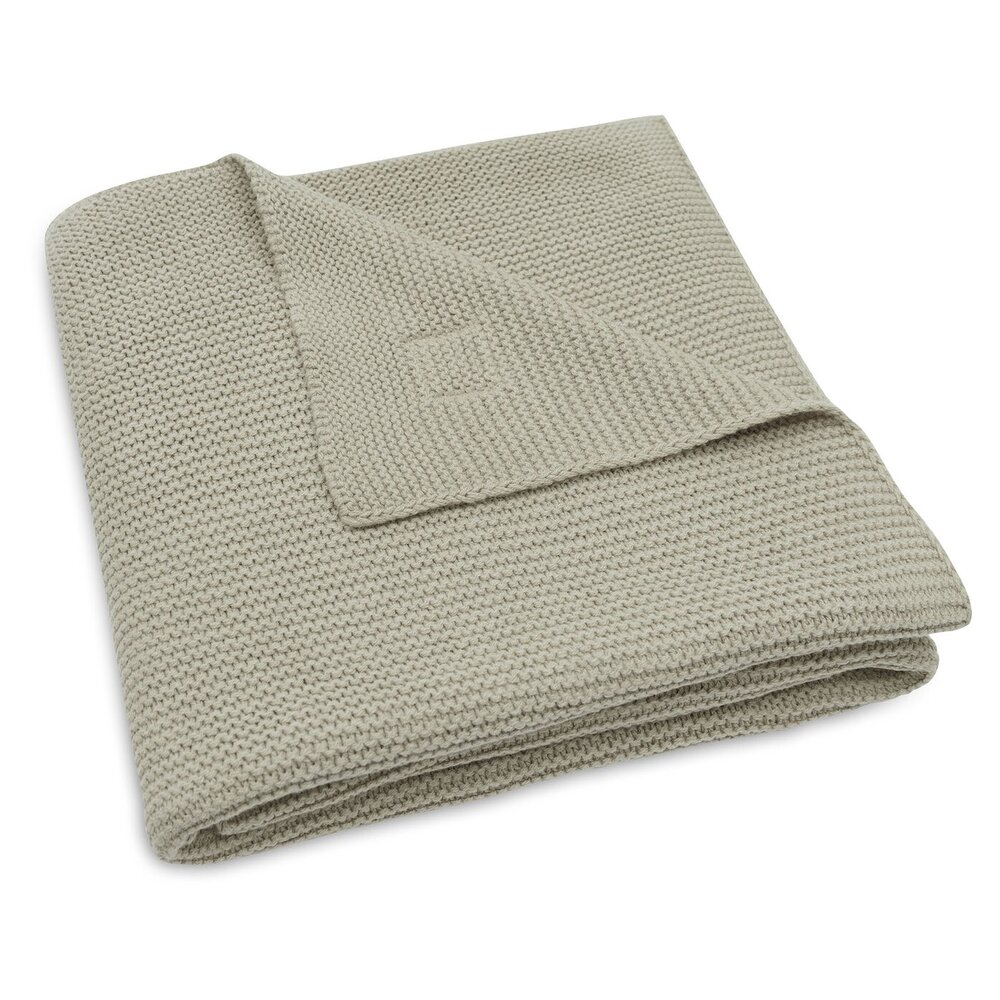 Deken Wieg 75x100cm Basic Knit Olive Green