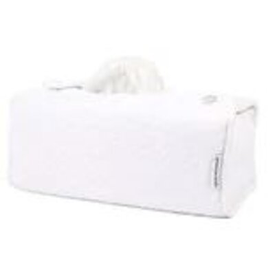 Chevron tissue box hoes White