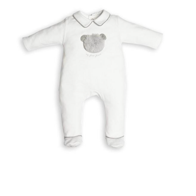 Babypakje teddybeer bont Wit/Grijs