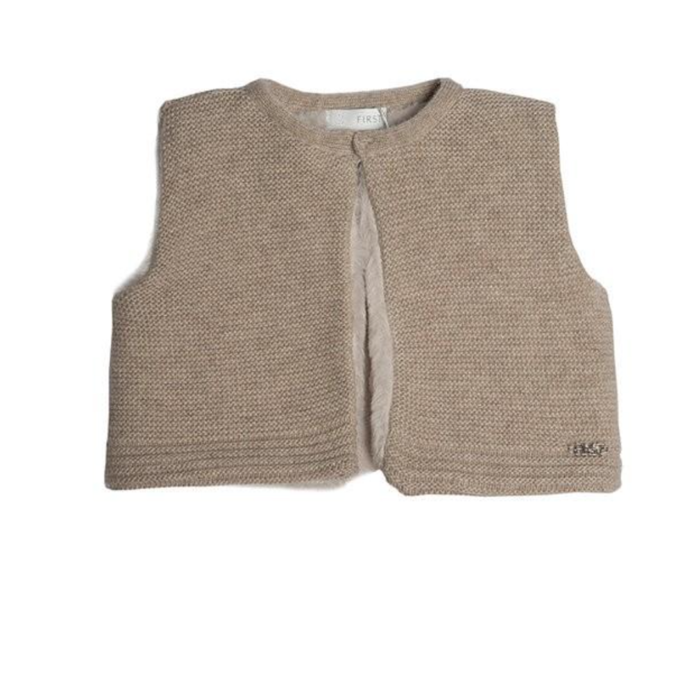 Vest bont / gebreid Beige